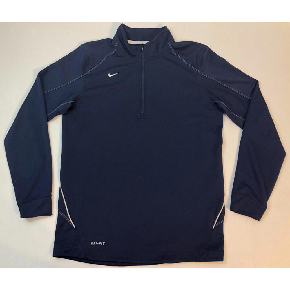 Nike Men's Size Small Dri-FIT Collection  1/4 zip Long-Sleeve Pullover Navy Blue